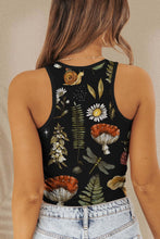 Printed Round Neck Wide Strap Tank