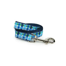 Summer Plaid (Blue) - Dog Leash White Helen