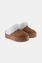 Thick Bottom Fur Trim Snow Slippers 