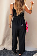 Spaghetti Strap Jumpsuit With Tied V-Neckline