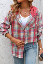 Plaid Long Sleeve Hooded Jacket Ariel Splash