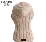 Dog & Cat Cable Knit Sweater with Hood Scarlet Coco