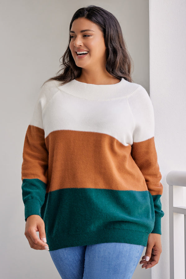 Radiant Curves Color Block  Sweater 