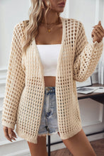 Openwork Open Front Long Sleeve Cardigan