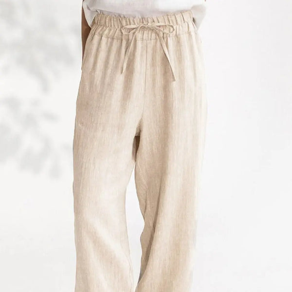 Cropped Pants with Drawstring & Pockets