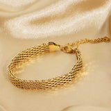 18K Gold-Plated Wide Chain Bracelet Trendsi