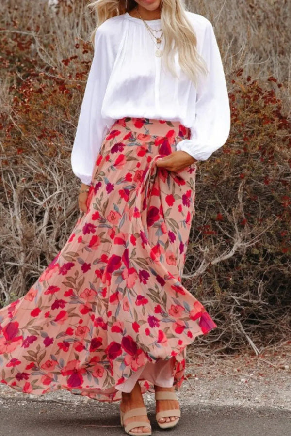 Pleated Maxi Skirt