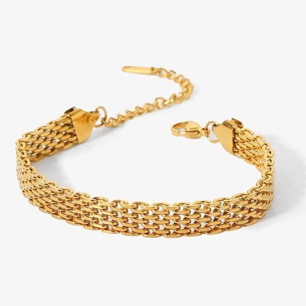 18K Gold-Plated Wide Chain Bracelet