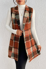 Plaid Button Up Vest Coat 