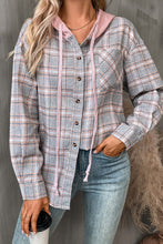 Plaid Long Sleeve Hooded Jacket Ariel Splash