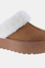 Thick Bottom Fur Trim Snow Slippers 