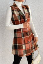 Plaid Button Up Vest Coat 