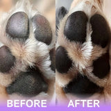 Dog Skin Conditioner + Dog Paw & Nose Balm - Paw before and after use photo