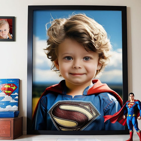 Personalized Portrait - Superman with Frame