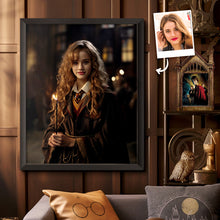 Personalized Portrait -  Hermoine with Wooden Frame