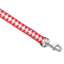 Picnic Plaid (Red) - Dog Leash White Helen