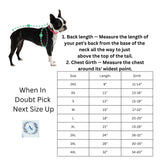 Denim Dog Jacket - Denim Blue - Size Chart