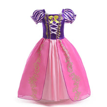 Rapunzel Princess Dress for Girls - High-Quality Purple Puff Sleeve Cosplay Costume.