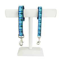 Summer Plaid (Blue) - Dog Leash White Helen