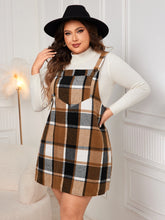 Radiant Curves Plaid Overalls Dress Arial Splash