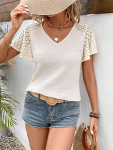 V-Neck Blouse with Flutter Sleeve