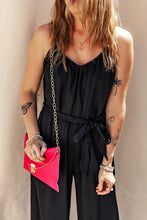 Spaghetti Strap Jumpsuit With Tied V-Neckline