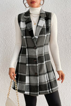 Plaid Button Up Vest Coat 