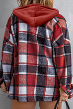 Radiant Curves Plaid Button Up Hooded Jacket