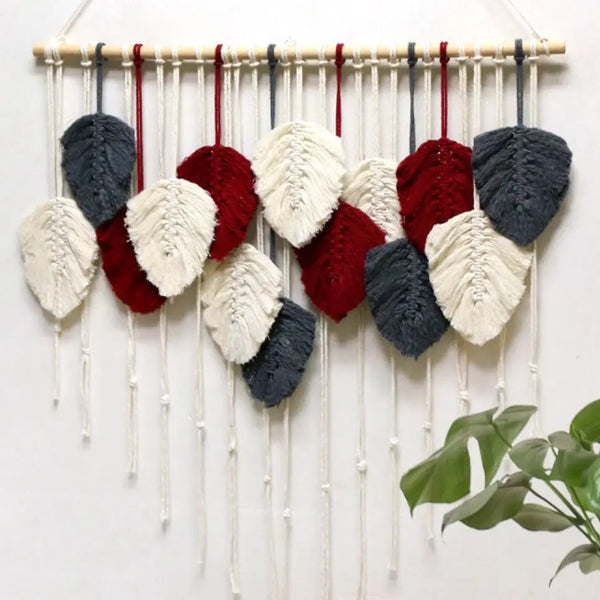 Hand-woven Feather Macrame Wall Hanging