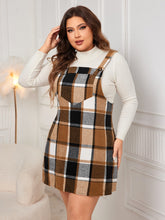 Radiant Curves Plaid Overalls Dress Arial Splash