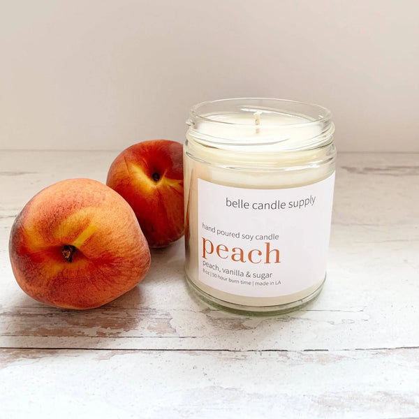 Peach Soy Wax Candle Burgundy Phanes